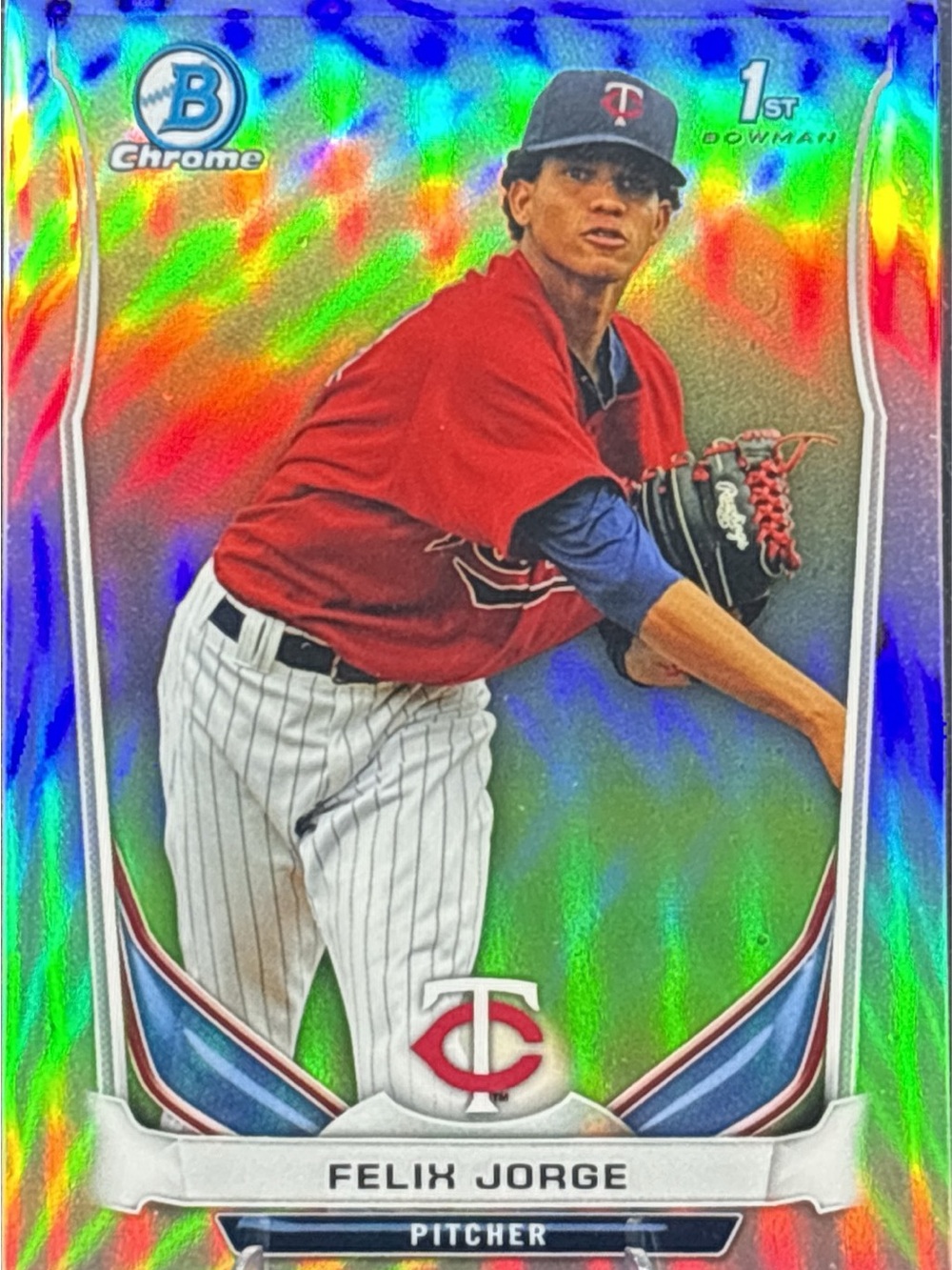 Topps Chrome Felix Jorge Holographic Pitcher Card LE 210/500
